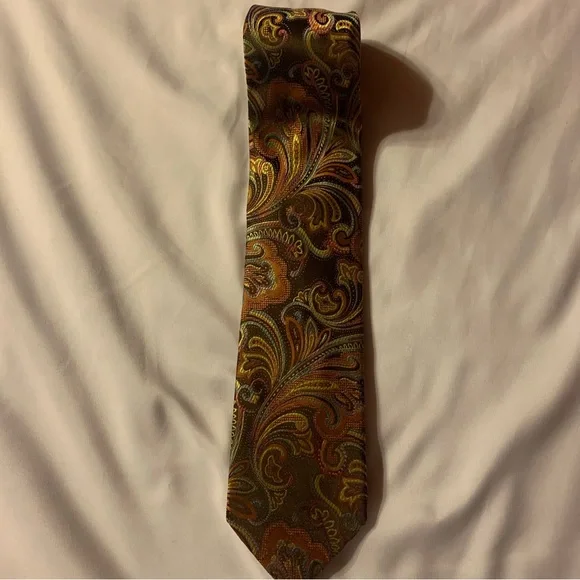 Steven Land The Big Knot Necktie in Multi-Color Floral Pattern and Handkerchief